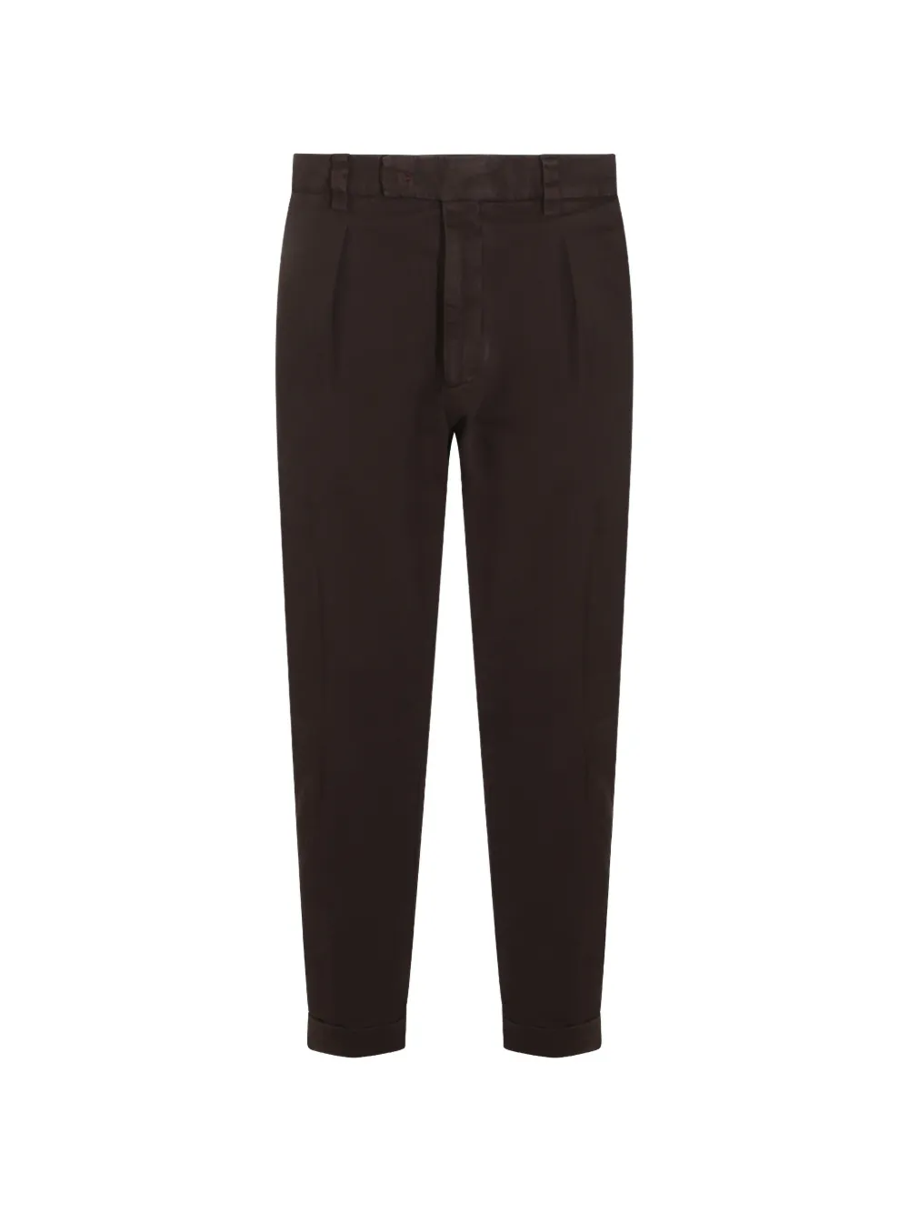 Berwich pleated turn-up trousers - Marrone
