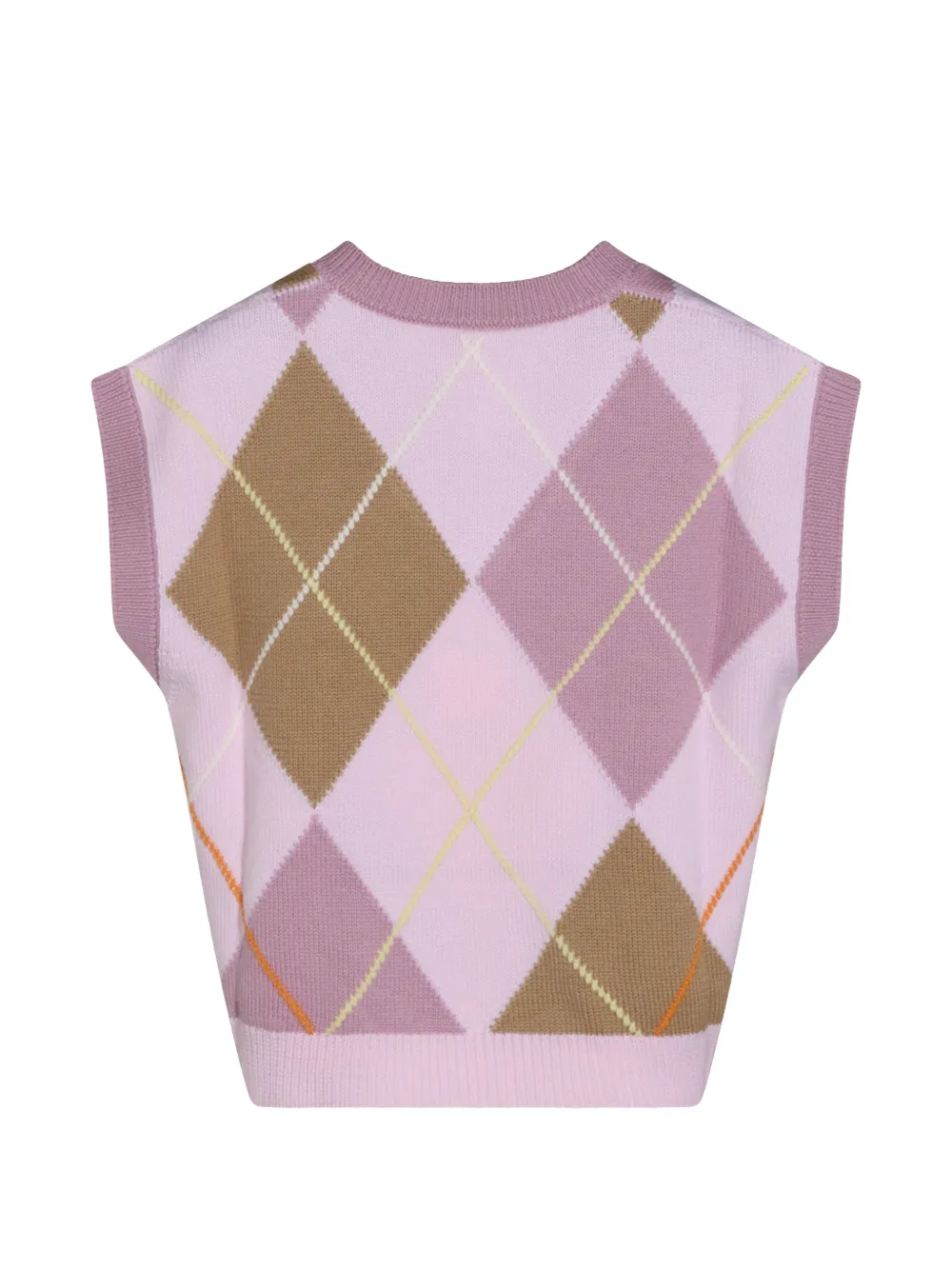 Fendi Kids Gebreide spencer met argyle-patroon en FF-logo Roze
