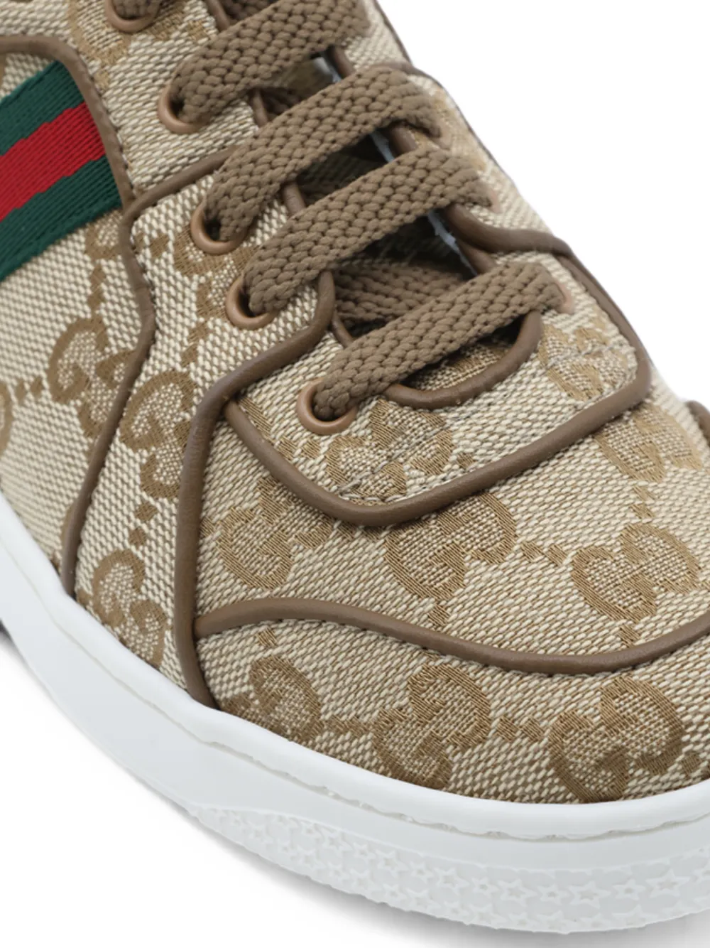 Gucci Kids GG Supreme Web-stripe sneakers Beige