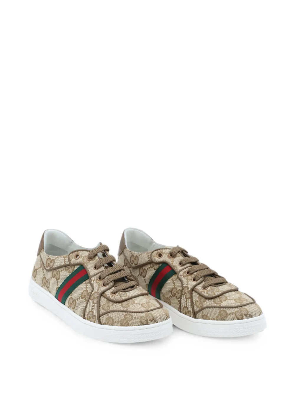 Gucci Kids GG Supreme Web-stripe sneakers Beige