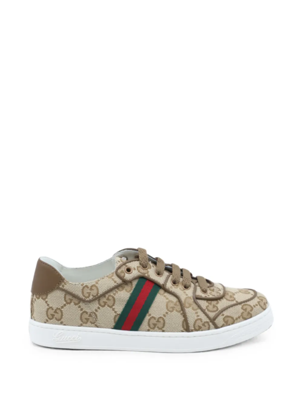Gucci Kids GG Supreme Web-stripe sneakers Beige