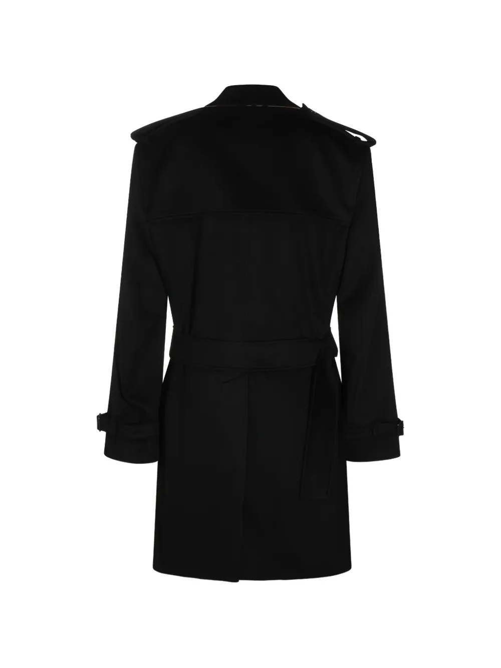 Burberry Jas met ceintuur en dubbele rij knopen Zwart