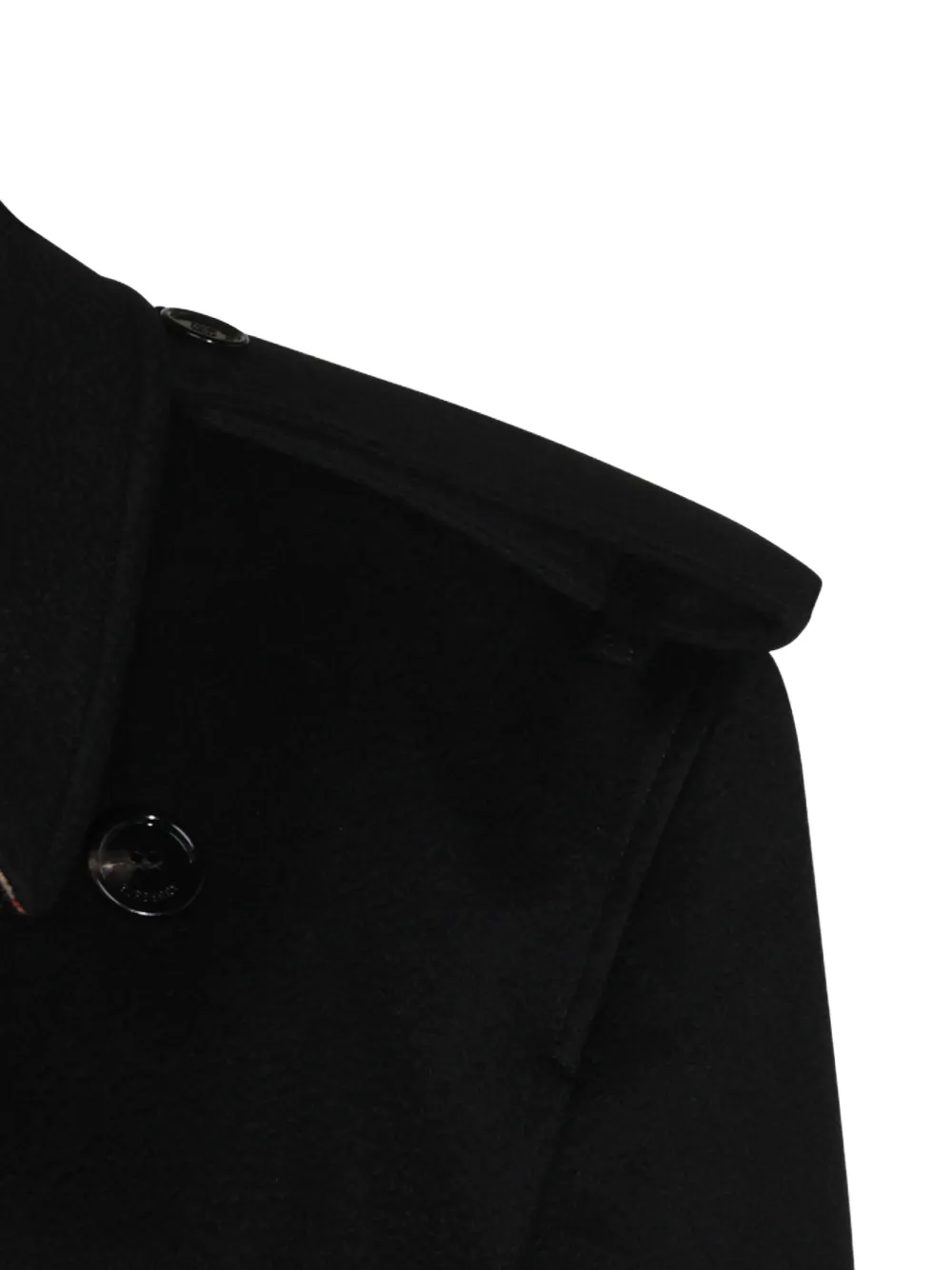Burberry Jas met ceintuur en dubbele rij knopen Zwart