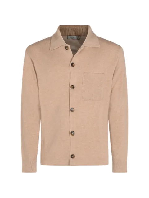 Canali spread-collar chest-pocket cardigan