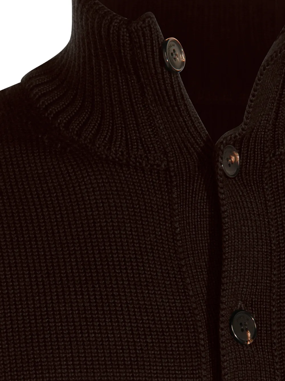 Zanone Vest met hoge hals en knopen Bruin