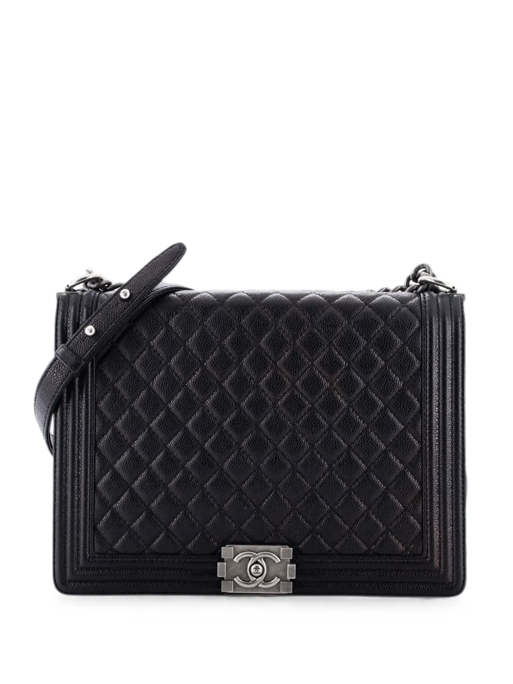 CHANEL Pre-Owned Boy Flap Bag Quilted Caviar Large shoulder bag - Nero