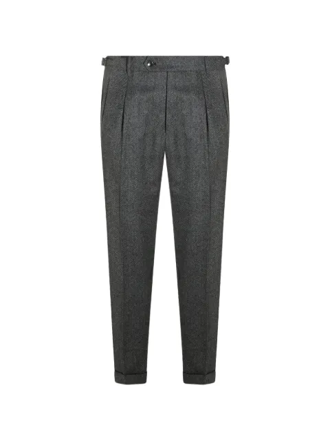 Berwich herringbone pleated trousers