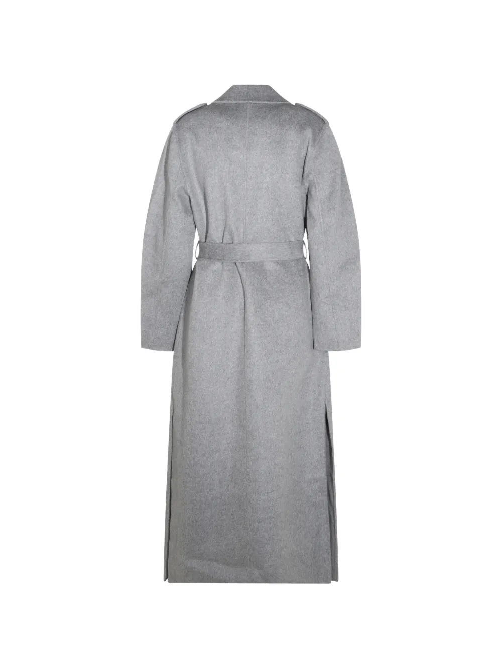 The Dynamis Studio Double-breasted Belted Coat In Gray