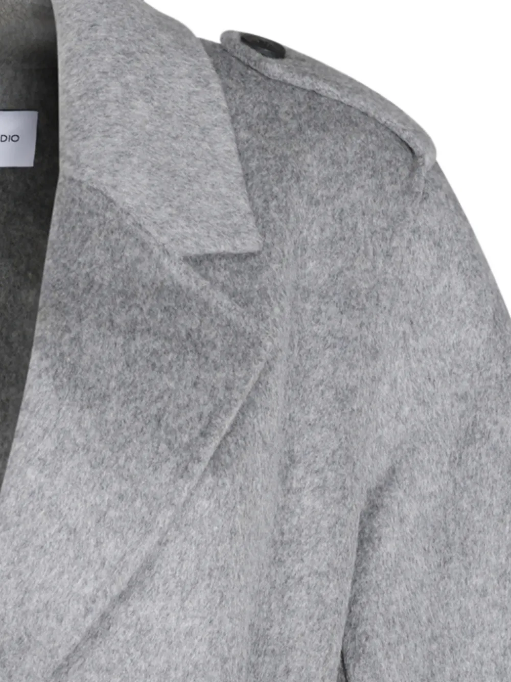 The Dynamis Studio Double-breasted Belted Coat In Gray