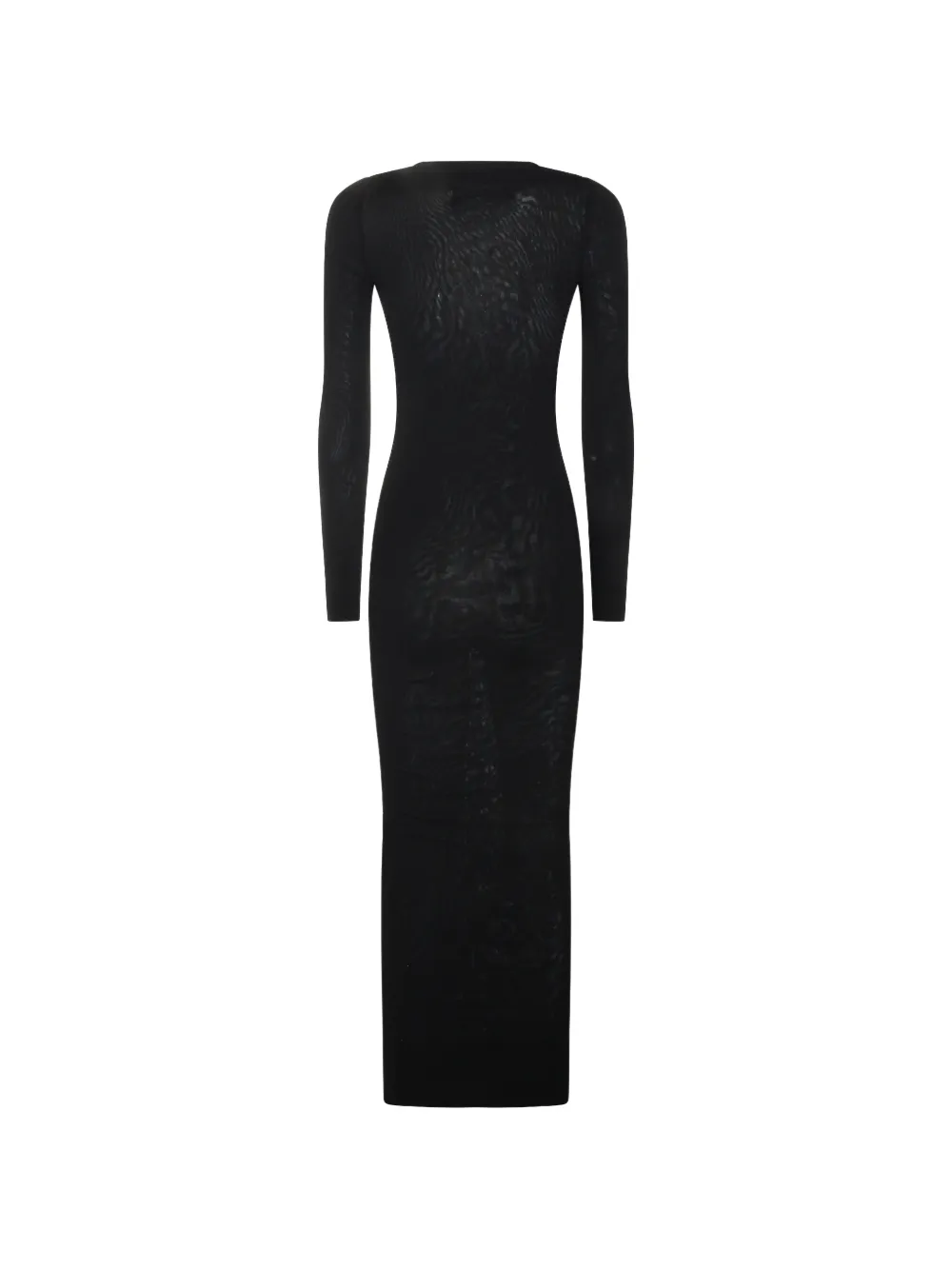 Jean Paul Gaultier logo-appliqué mesh maxi dress Zwart