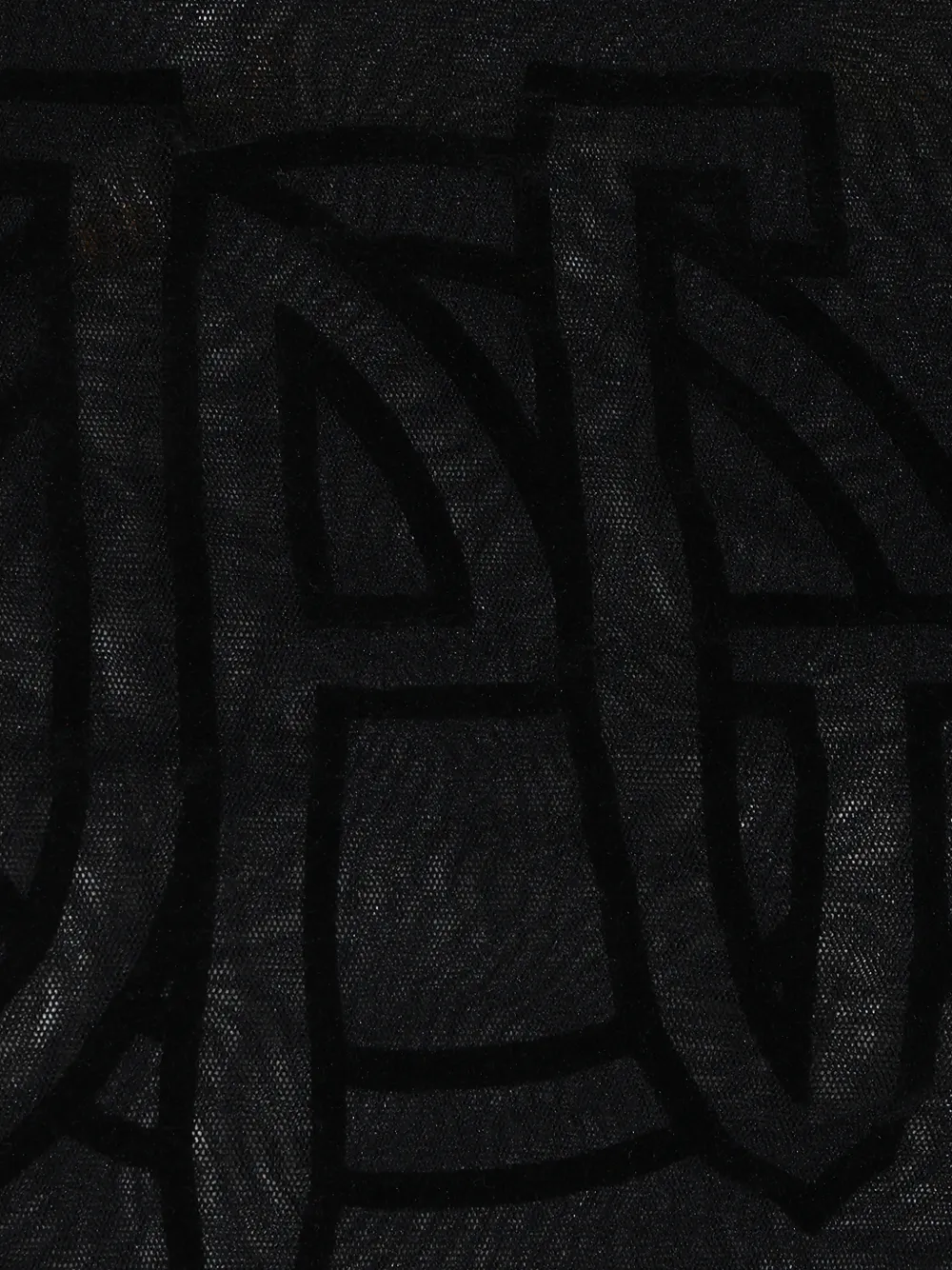Jean Paul Gaultier logo-appliqué mesh maxi dress Zwart