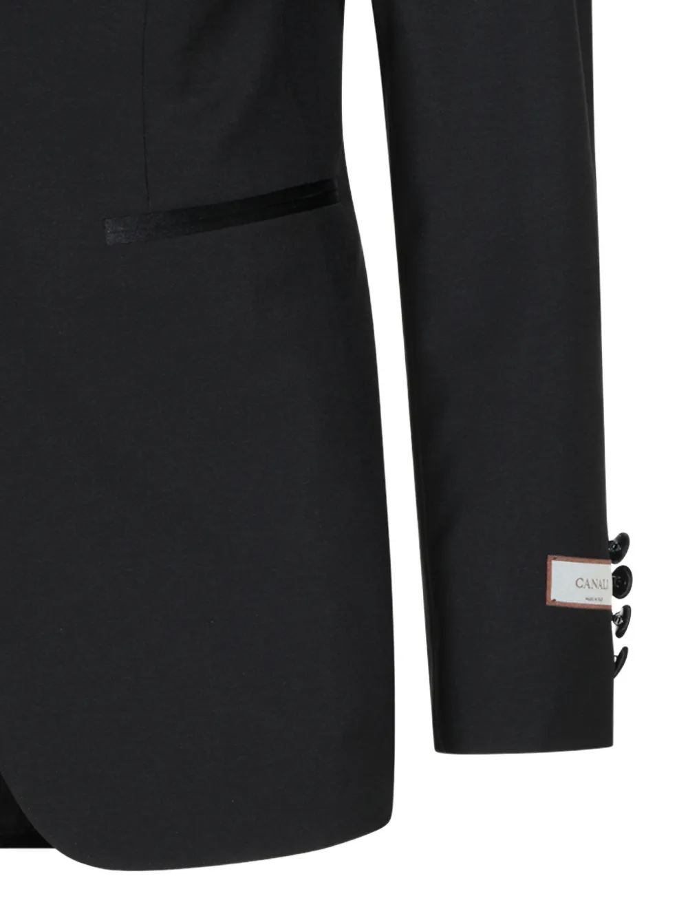 Canali Pak met enkele rij knopen en sjaalrevers Zwart