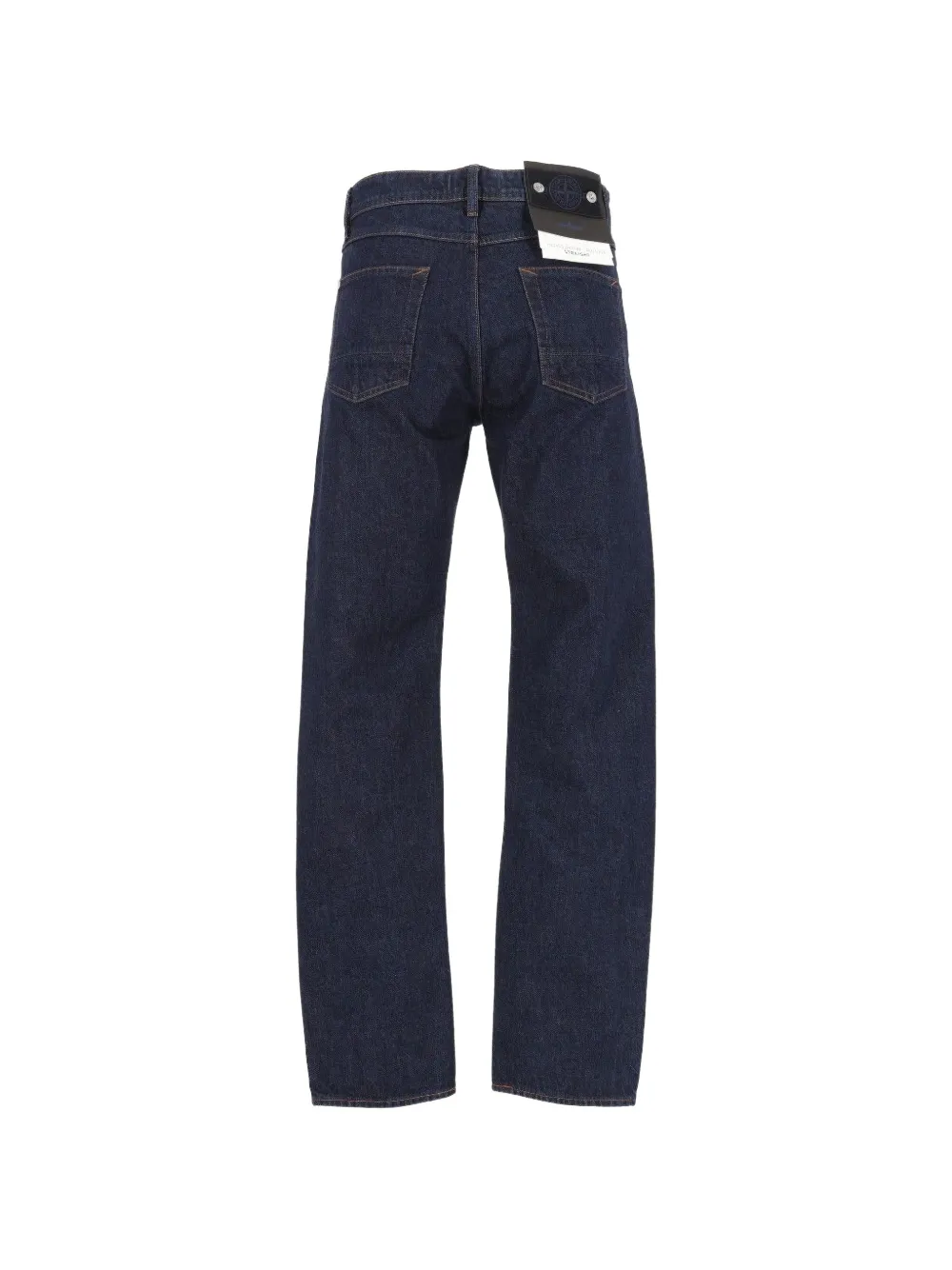 Stone Island J100005 regular-fit straight jeans met vijf zakken en denim-spoeling Blauw
