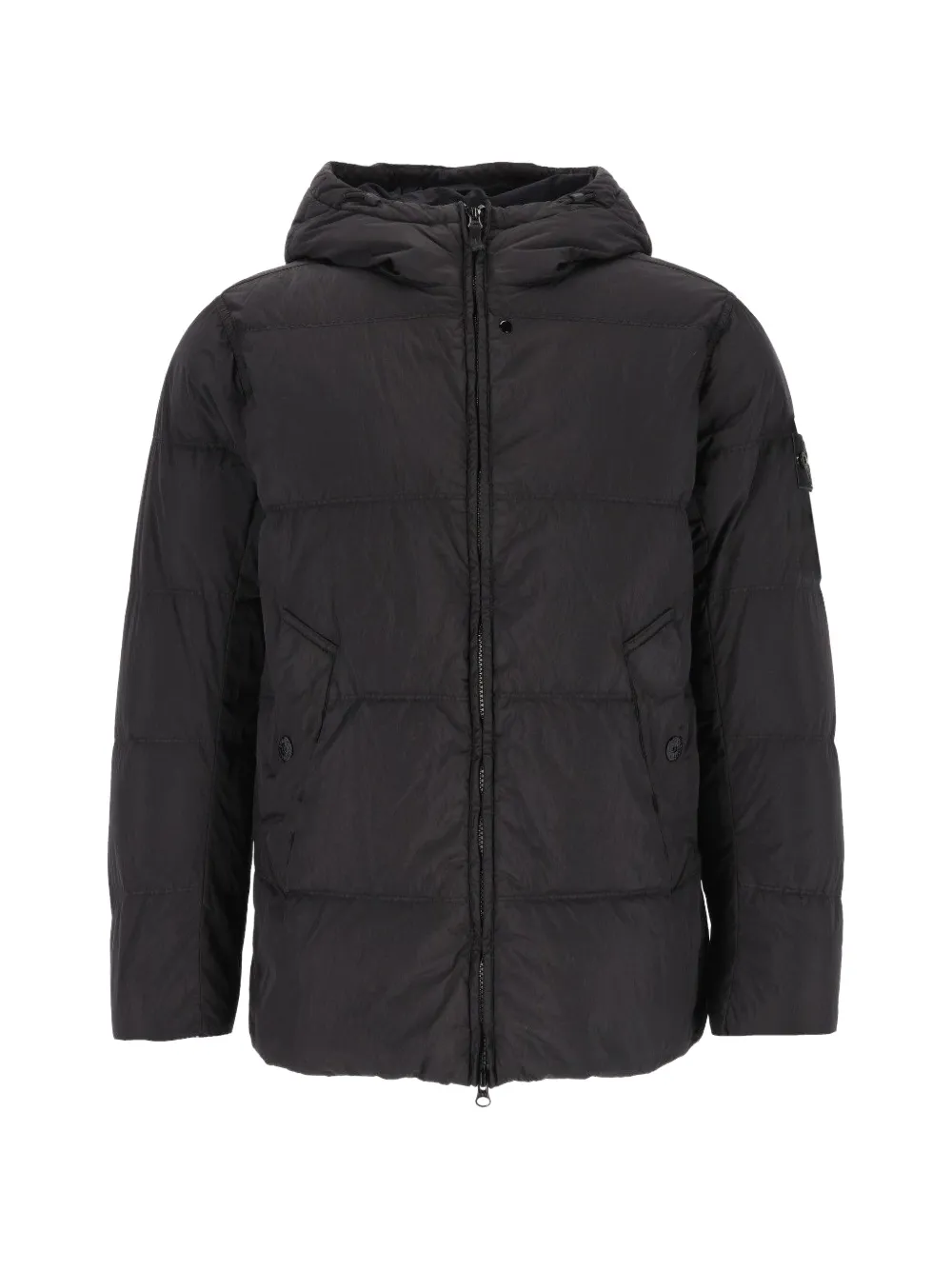 Stone Island 4100037 Crinkle Reps NY wind-resistant down jacket with anti-drop - Schwarz