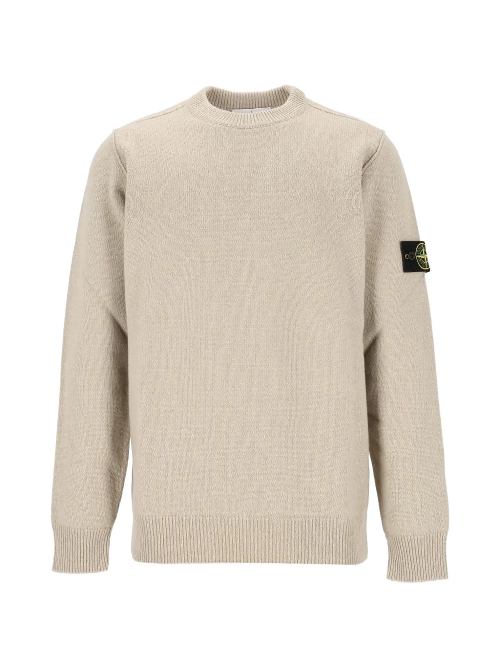 Stone Island 5100072 lambswool regular-fit crewneck jumper with ribbed trims - Toni neutri