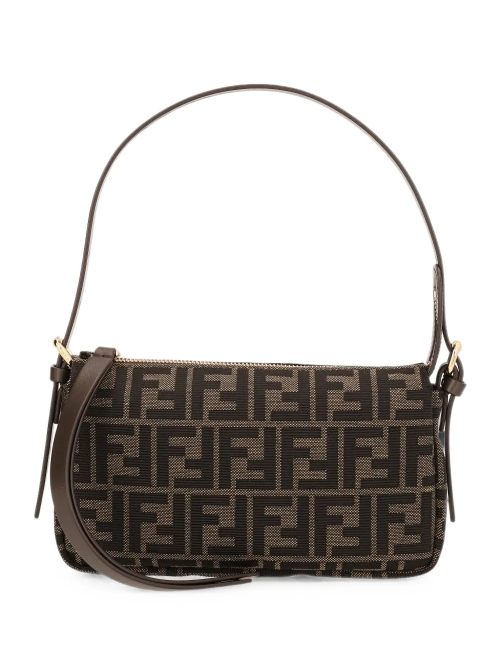 FENDI Small FF Zucca jacquard shoulder bag - Marrone