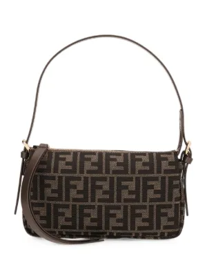 FENDI Bolsa Vanity Pouch Pequena De Jacquard FF Zucca Mini | Preto