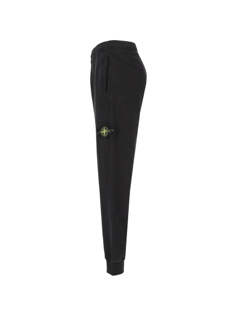 Stone Island 6200012 brushed organic cotton fleece regular-fit joggers with ribbed cuffs - Schwarz
