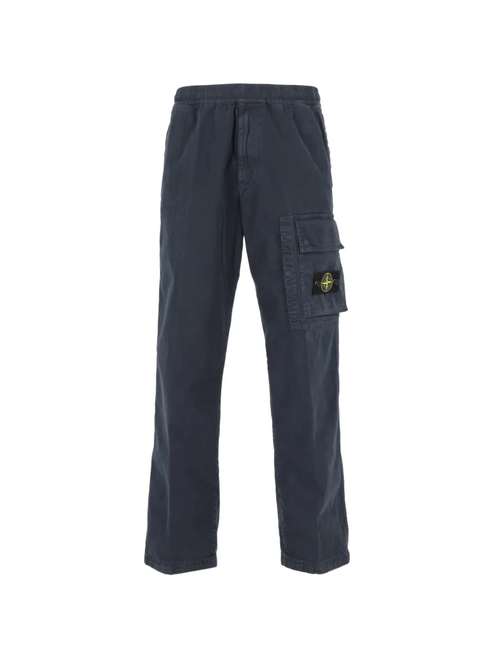 Stone Island 3100036 stretch organic broken twill cotton 'old' effect loose-fit joggers with drawstring cuffs - Blau