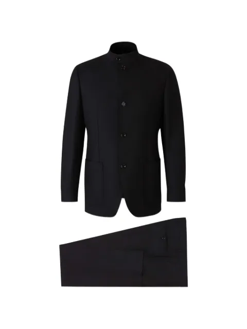 Lardini mandarin-collar single-breasted suit
