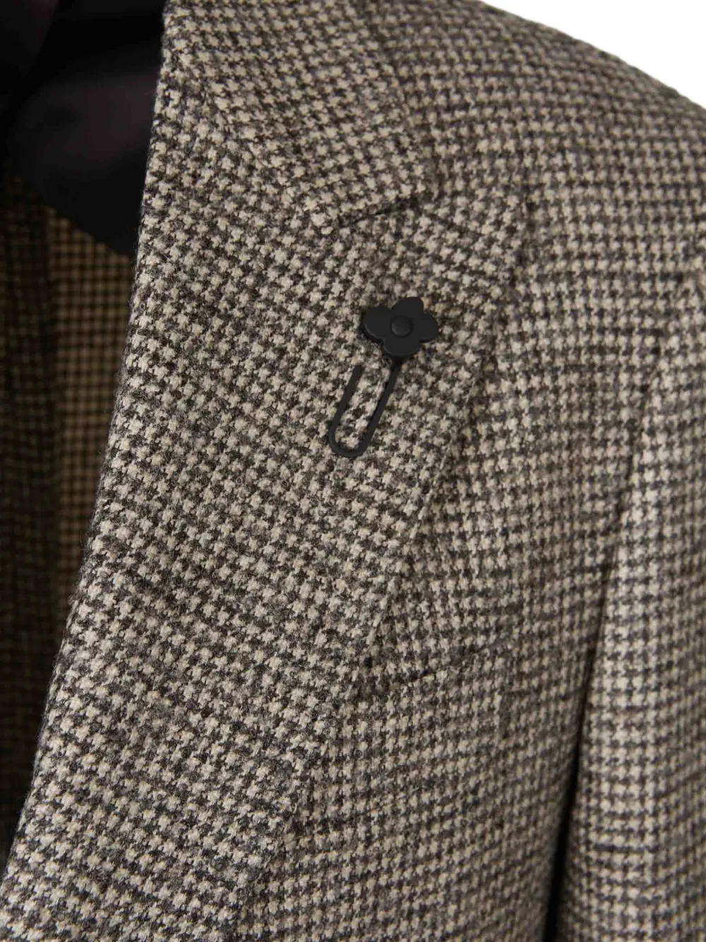 Lardini Blazer met pied-de-poule print Beige
