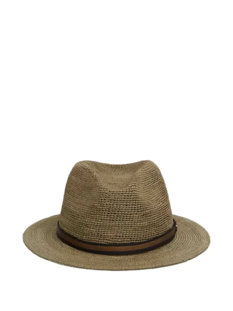 Borsalino woven-design grosgrain-trim fedora hat