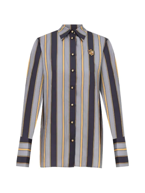 ZIMMERMANN striped embroidered-patch shirt