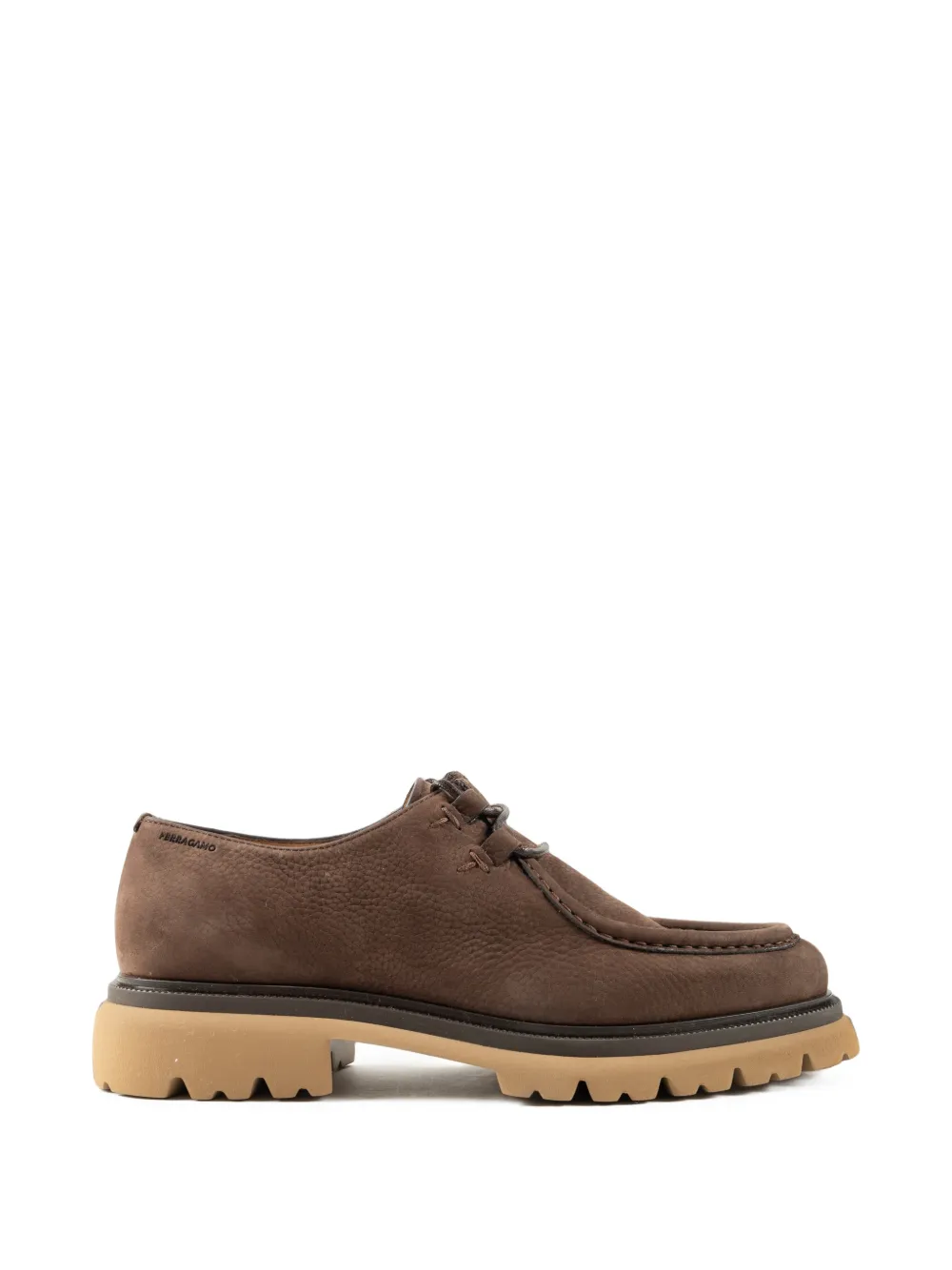 Ferragamo lug-sole lace-up Derby shoes - Marrone
