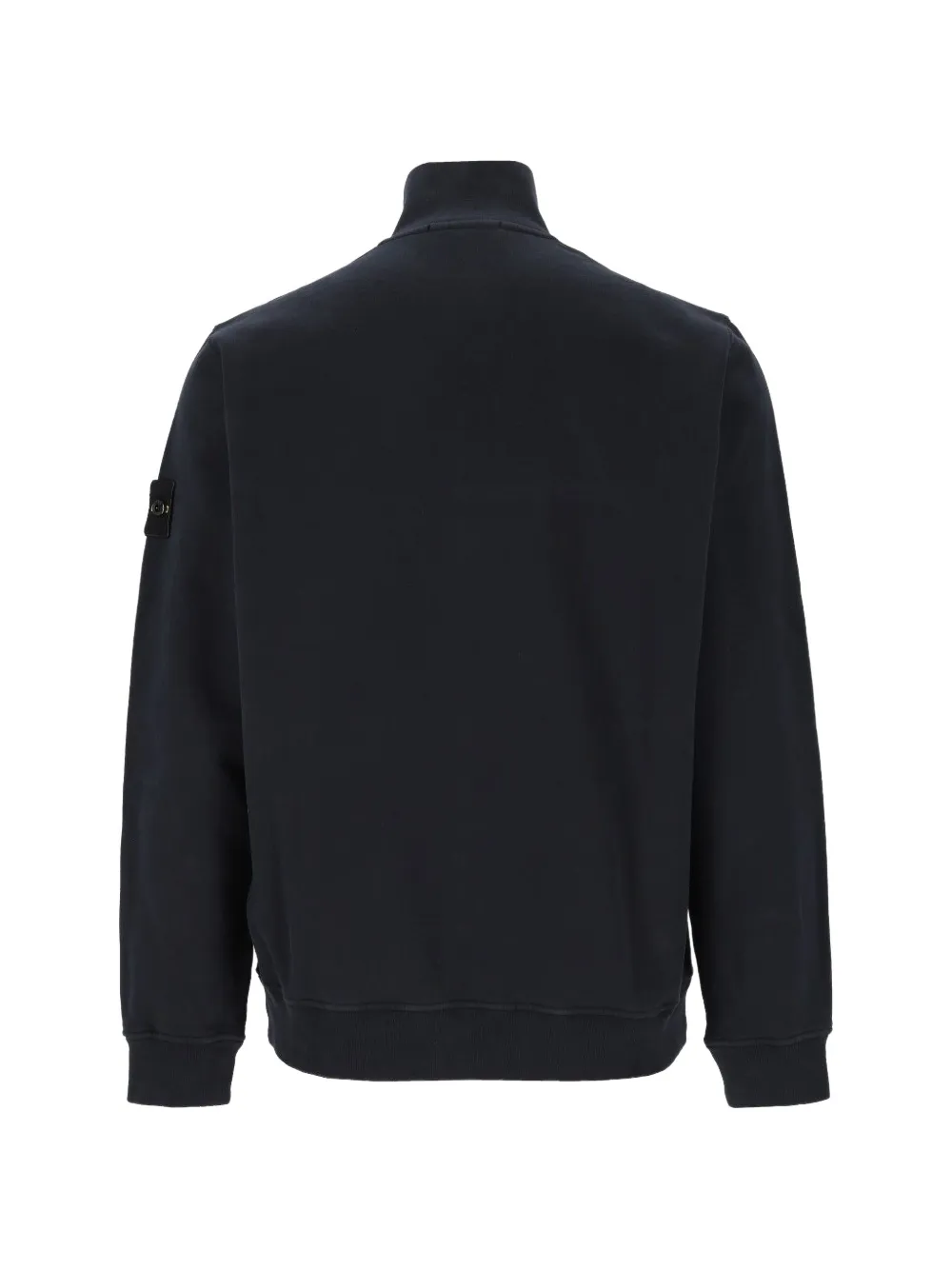 Stone Island 6100066 geborsteld biologisch katoenen fleece trainingsjack met geribbelde inzetstukken Blauw
