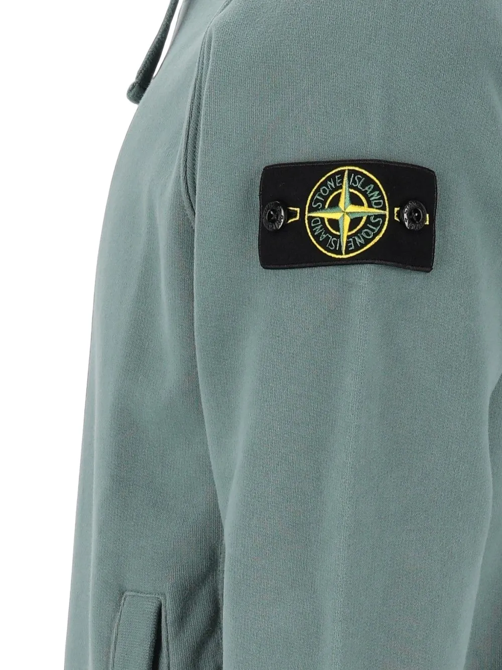 Stone Island Compass-patch garment-dyed hoodie Groen