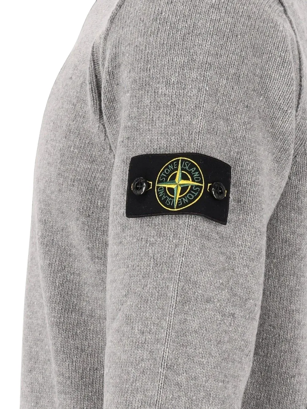 Stone Island 5100072 lamswollen regular-fit trui met ronde hals en geribbelde afwerking Grijs