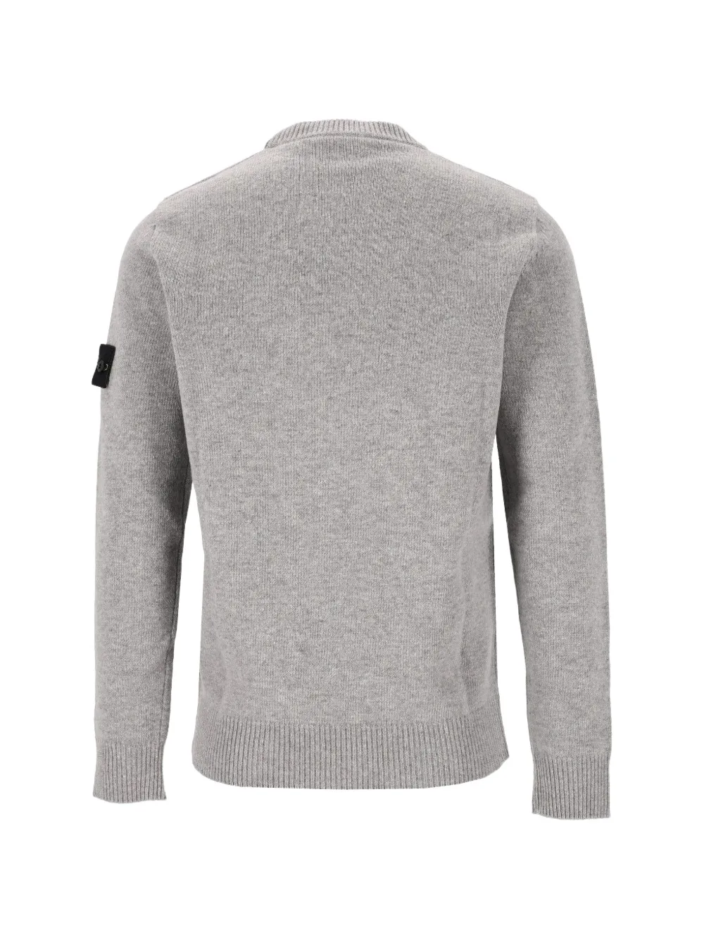 Stone Island 5100072 lamswollen regular-fit trui met ronde hals en geribbelde afwerking Grijs