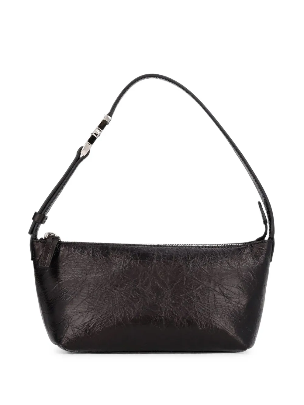 FENDI Borsa Vanity Pouch piccola in pelle nera effetto craquelé - Nero