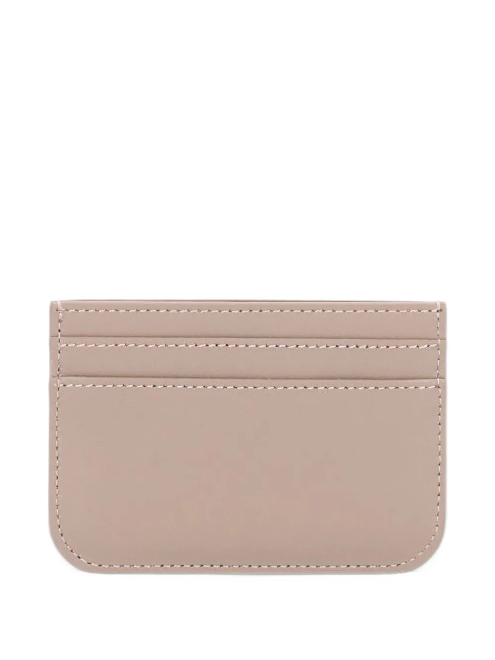 FENDI FF dove-gray leather card case Beige