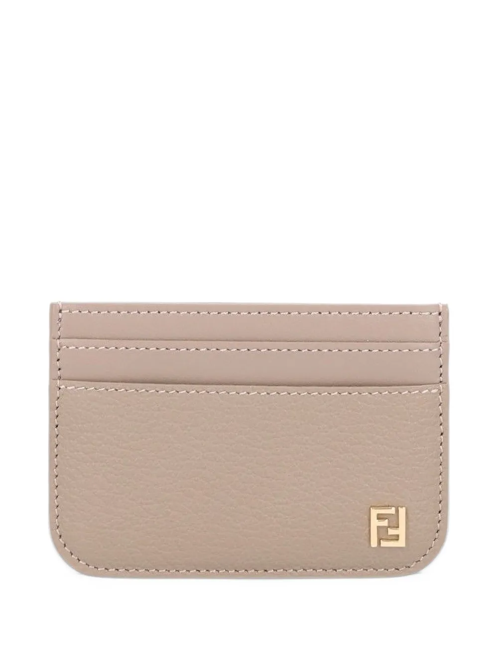 FENDI FF dove-gray leather card case - Toni neutri