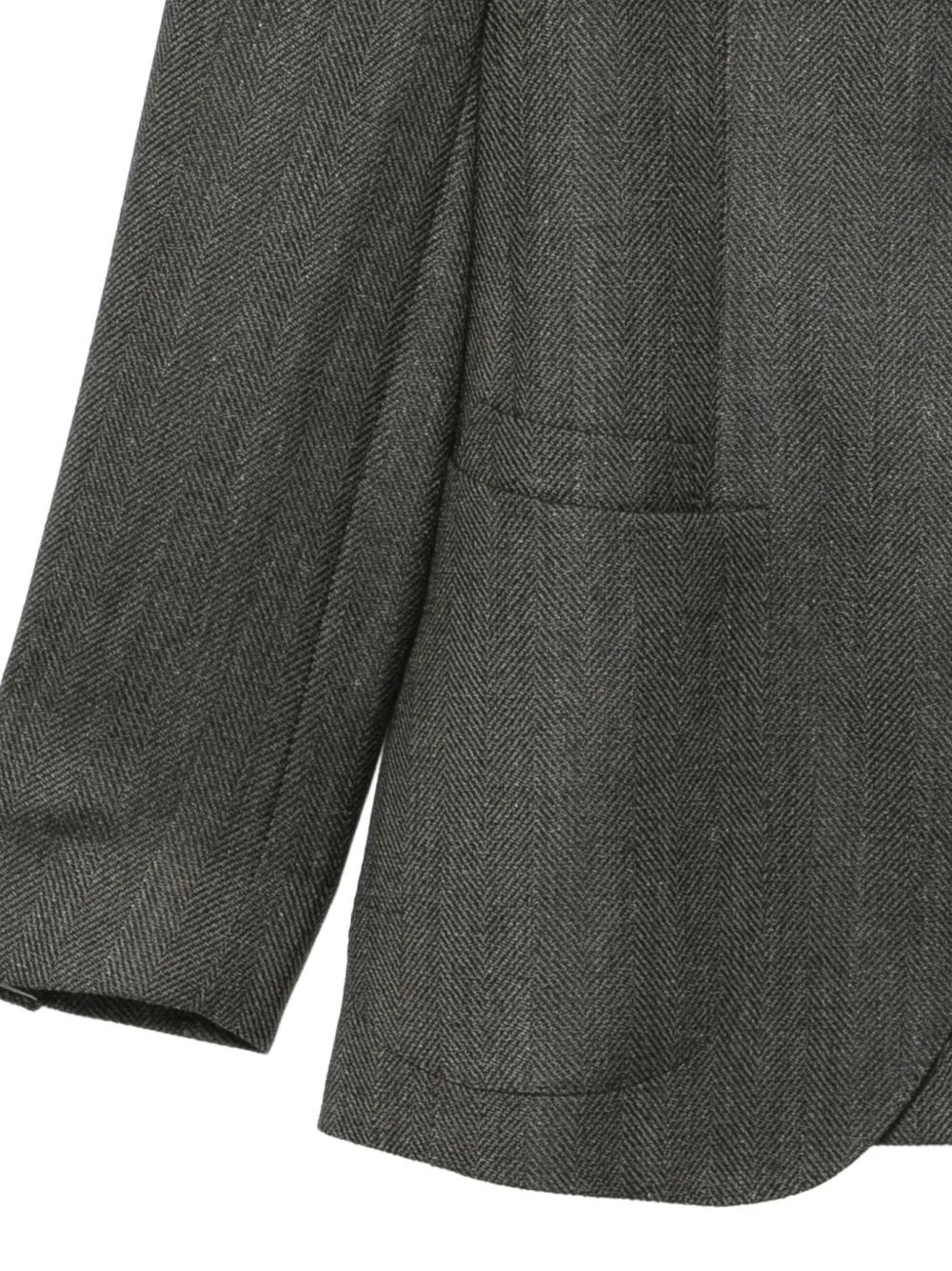 LUIGI BIANCHI MANTOVA Blazer met enkele rij knopen en visgraatpatroon Grijs