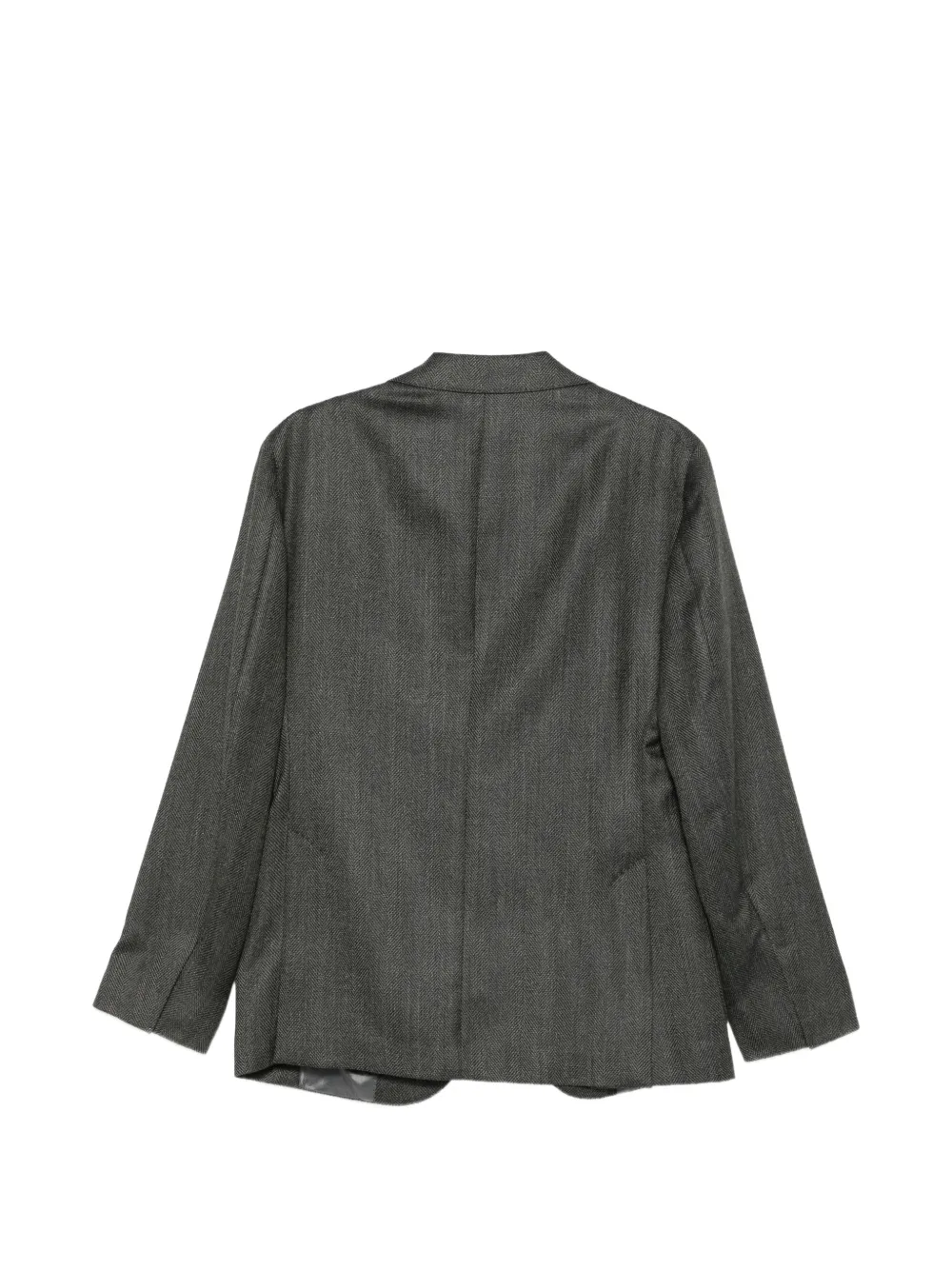 LUIGI BIANCHI MANTOVA Blazer met enkele rij knopen en visgraatpatroon Grijs