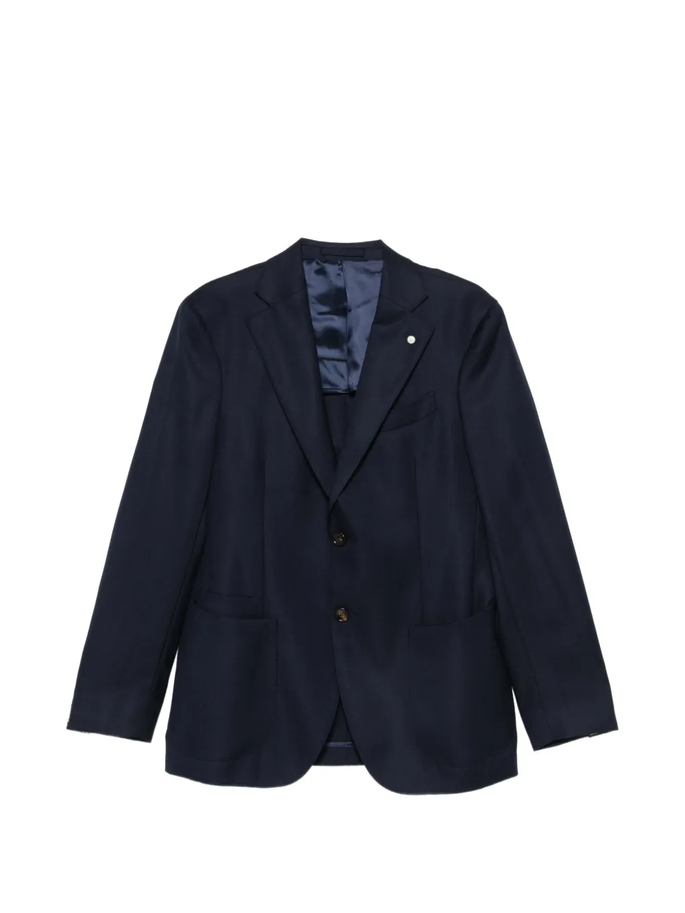 LUIGI BIANCHI MANTOVA blazer boutonné à revers crantés - Bleu LUIGI BIANCHI MANTOVA blazer boutonné à revers crantés - Bleu