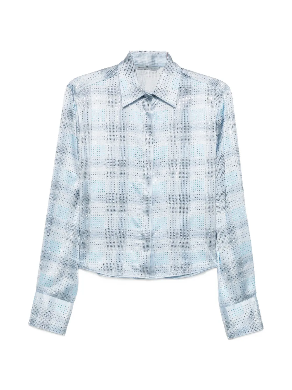 Ermanno Scervino crystal-embellished checked shirt - Blau