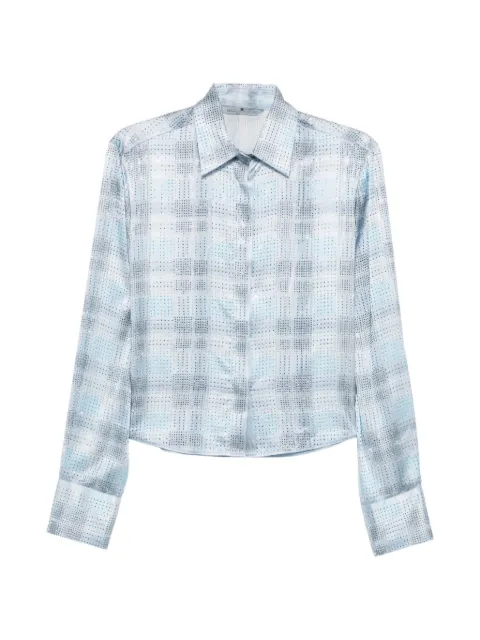 Ermanno Scervino camisa con motivo de cuadros y detalles de cristal