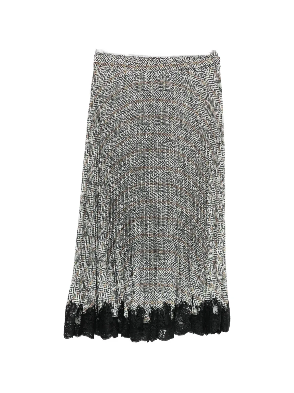 Ermanno Scervino pleated lace-trim midi skirt - Grigio