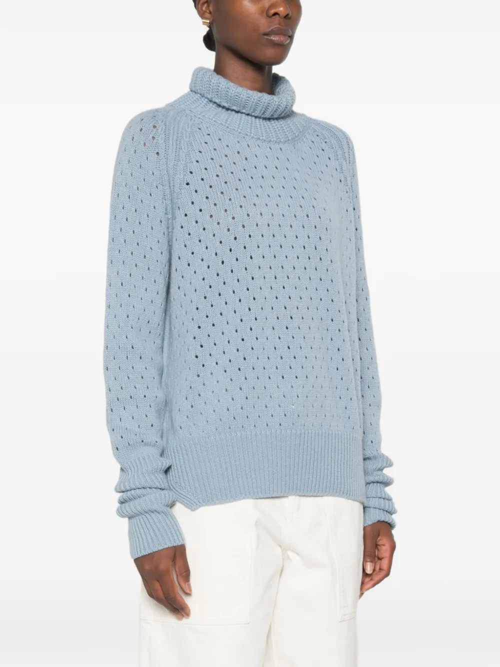 Ermanno Scervino Gebreide coltrui met geperforeerde details Blauw