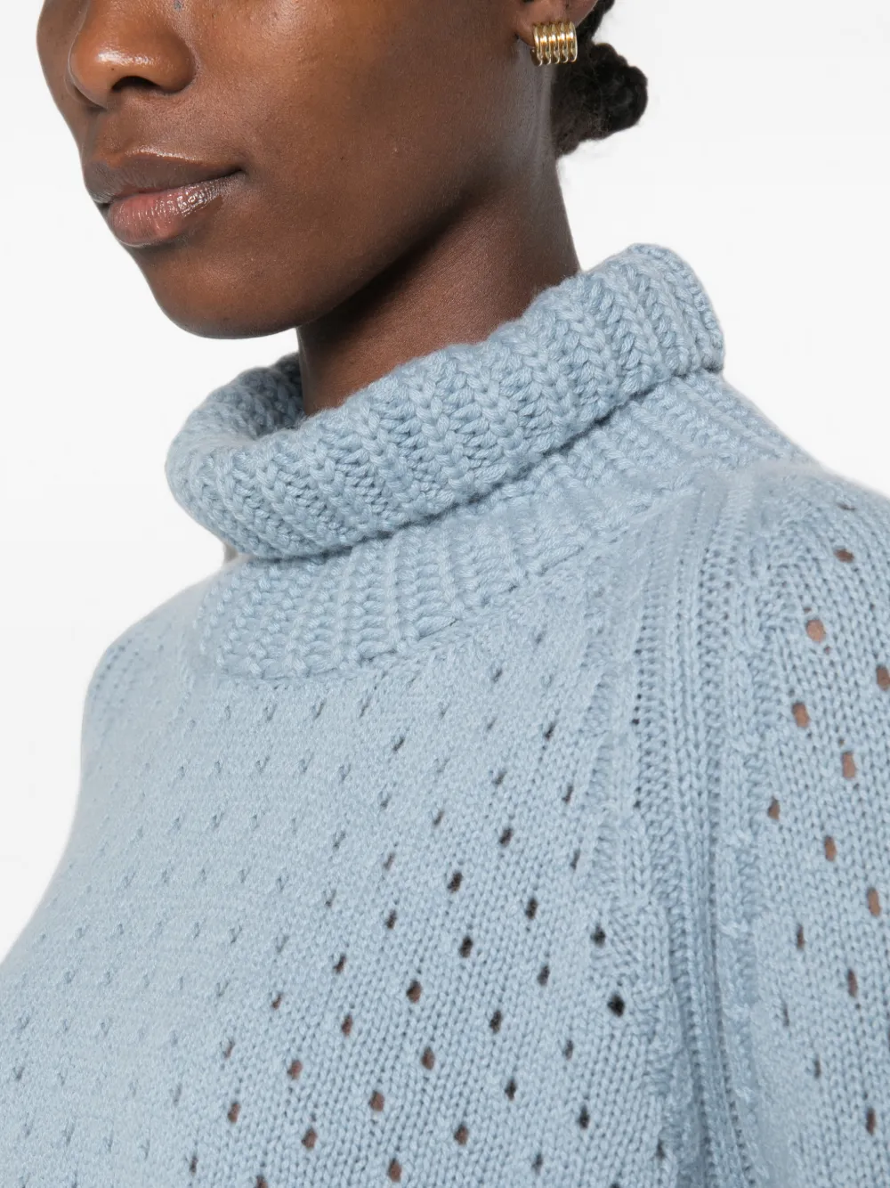 Ermanno Scervino Gebreide coltrui met geperforeerde details Blauw