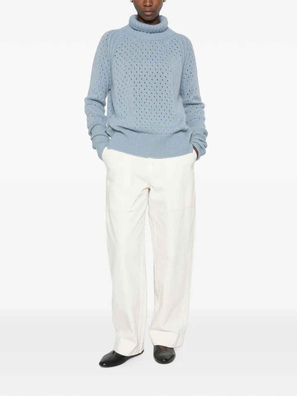 Ermanno Scervino Gebreide coltrui met geperforeerde details Blauw