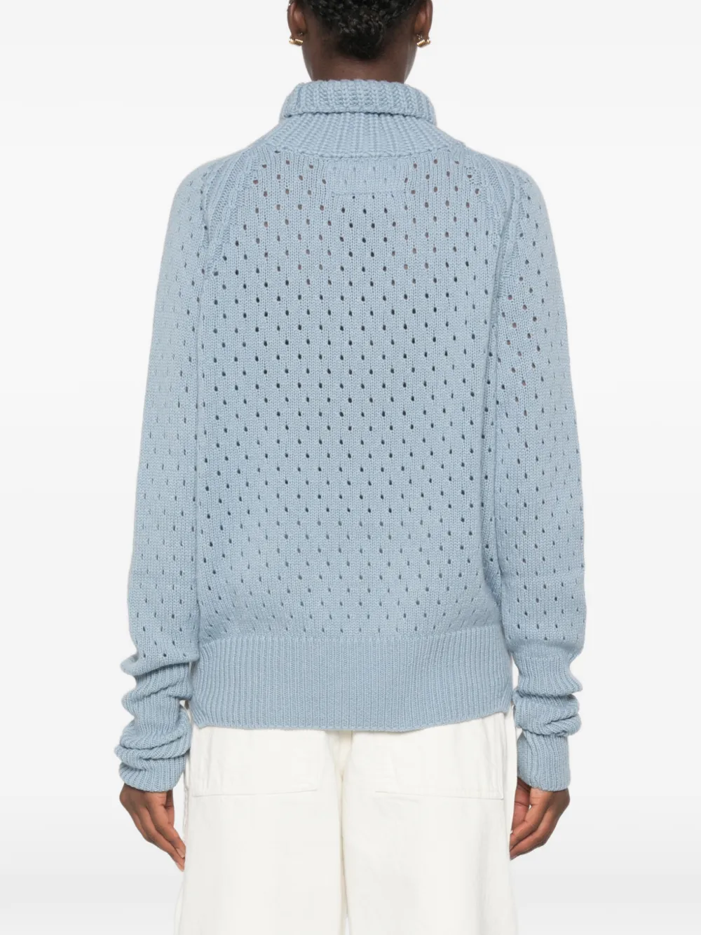 Ermanno Scervino Gebreide coltrui met geperforeerde details Blauw