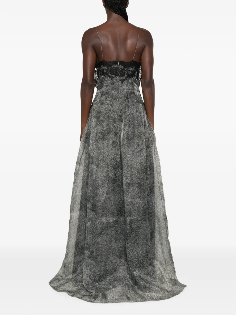 Ermanno Scervino Maxi-jurk met afwerking van kant Zwart