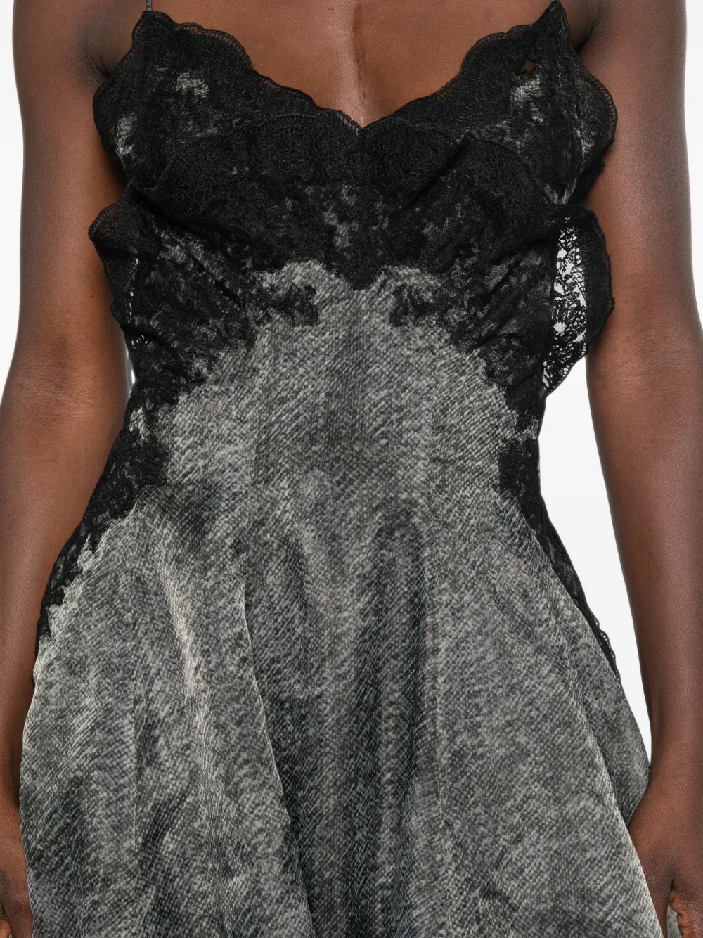 Ermanno Scervino Maxi-jurk met afwerking van kant Zwart