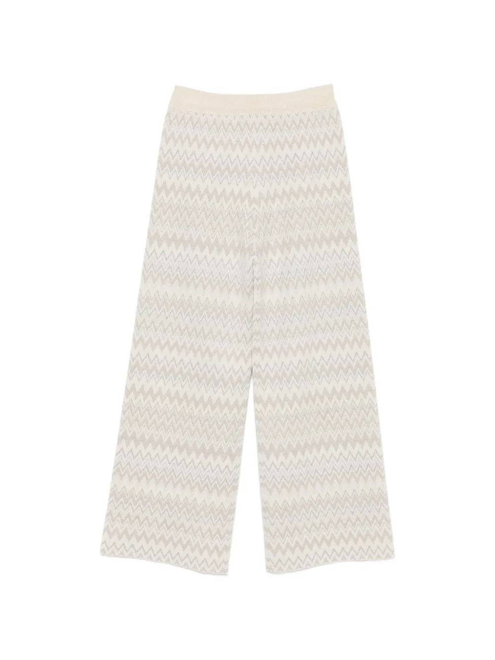 Missoni Kids Wollen broek met zigzag-patroon Beige