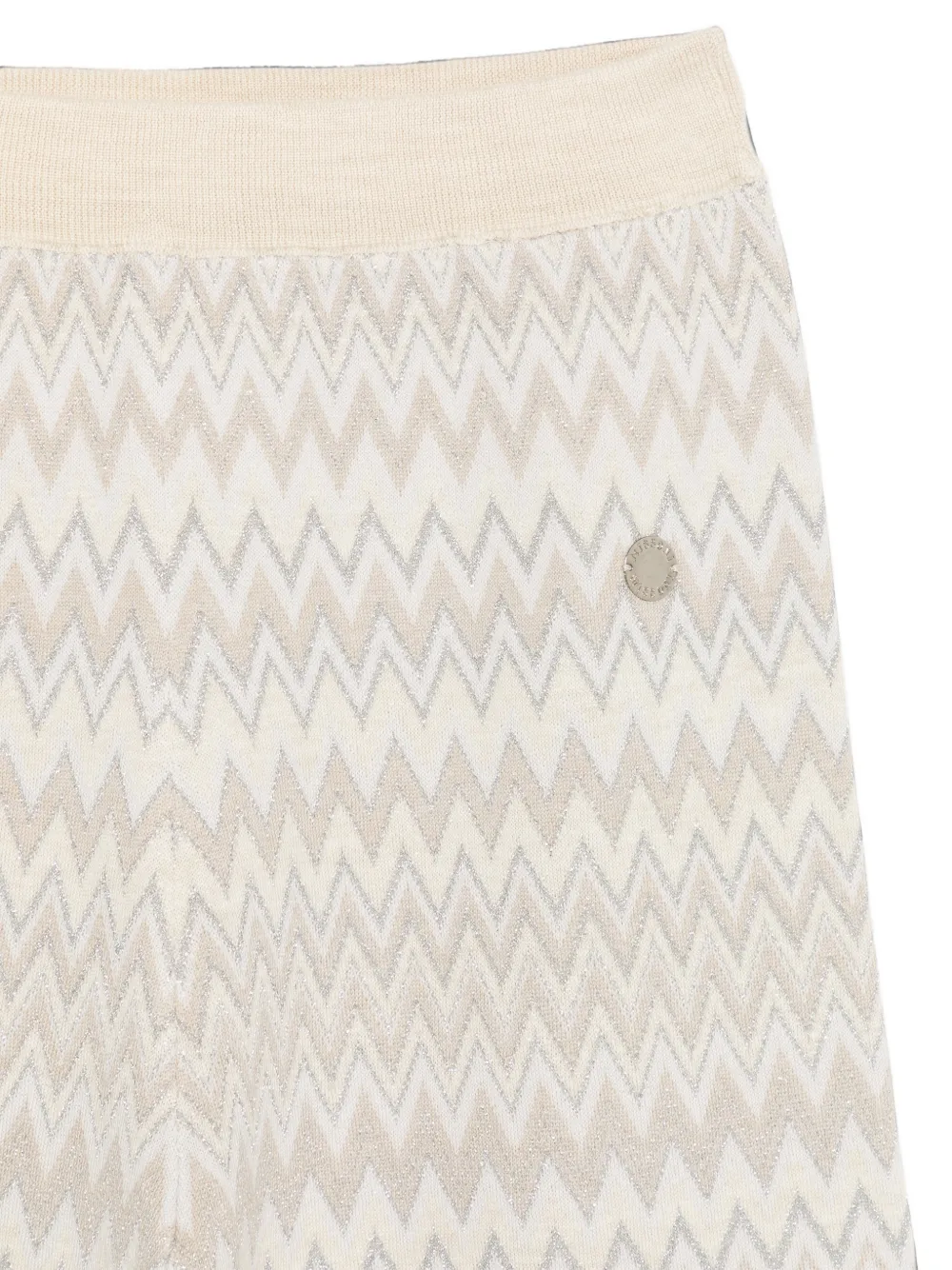 Missoni Kids Wollen broek met zigzag-patroon Beige