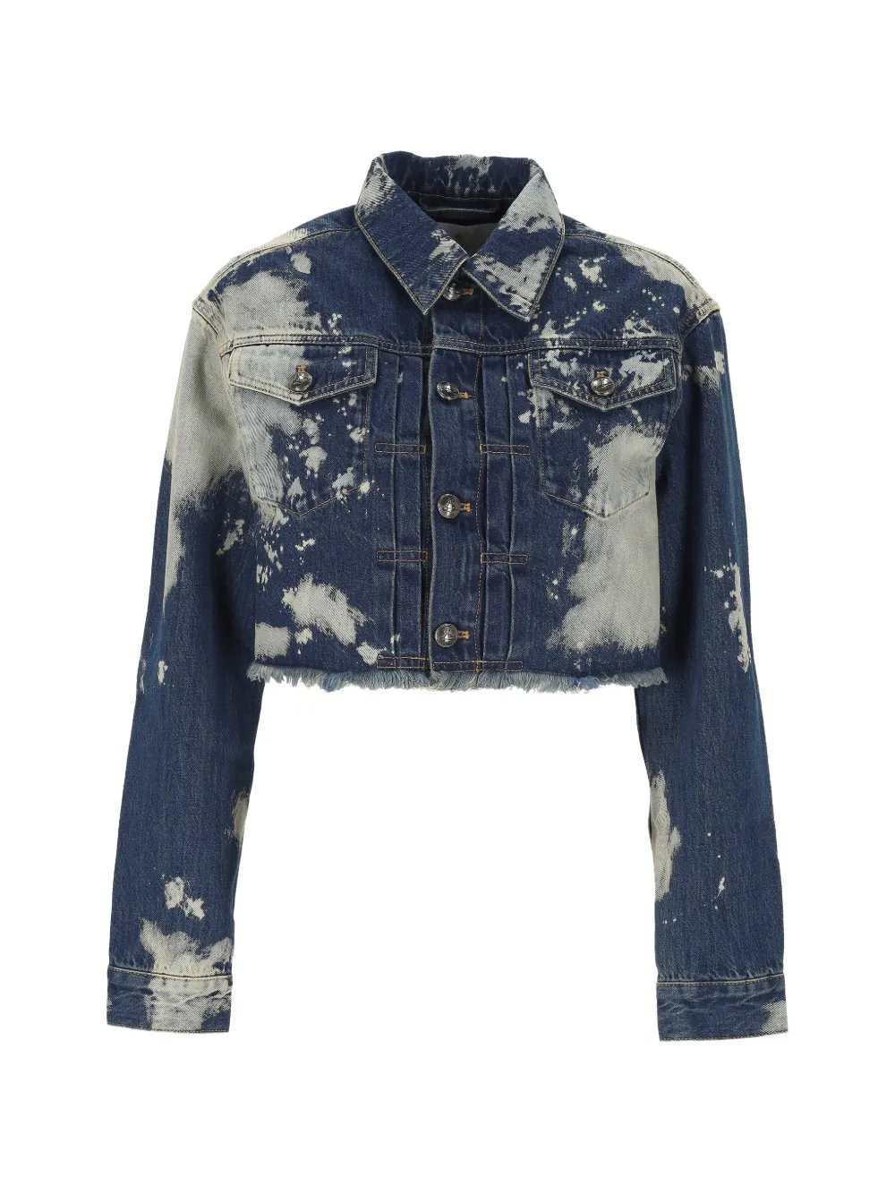 Vivienne Westwood bleach-wash cropped denim jacket - Blau